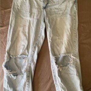 No Boundaries Light Blue Distressed Wide Leg Jeans